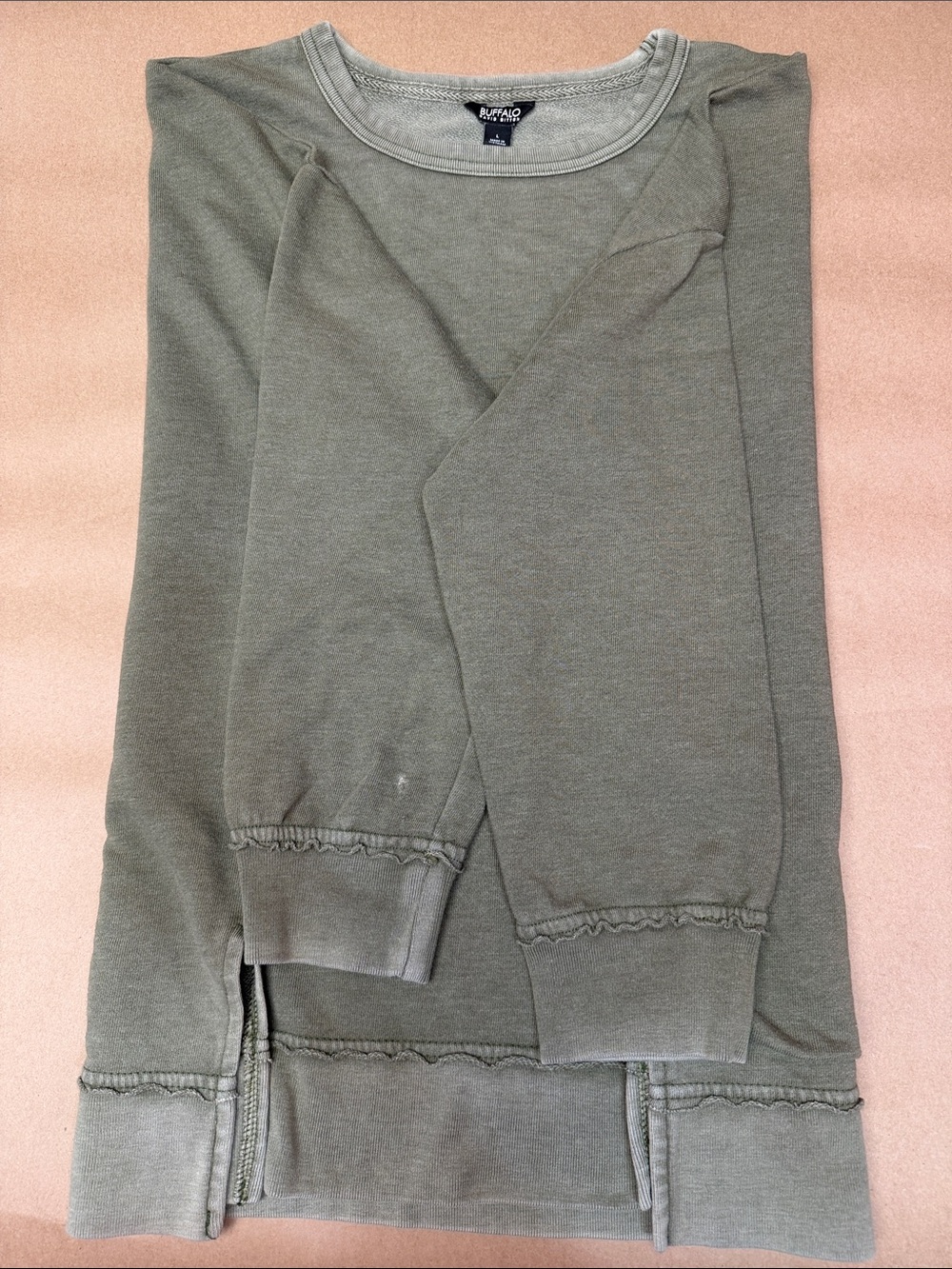 Buffalo David Bitton Olive Crewneck Pullover Sweatshirt